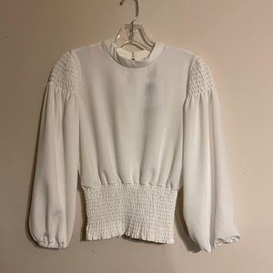 White peasant sleeve blouse